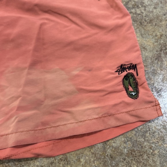 Y2k Vintage Stussy Boardshorts Size Xl Salmon Faded Surf Swim Trunks - Picture 2 of 9